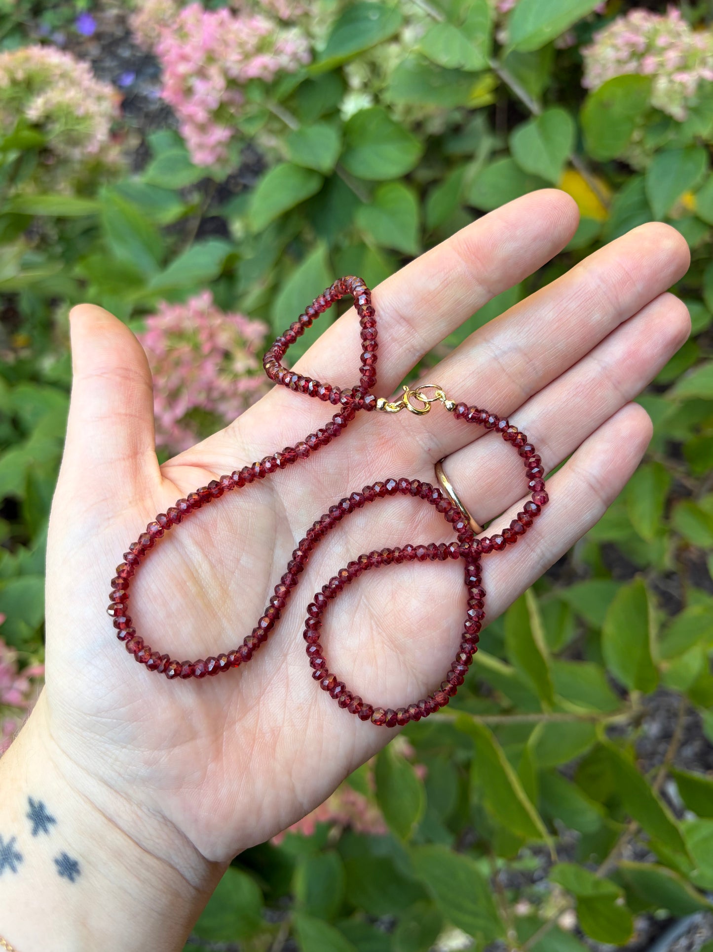 "Hawthorne Handmade" Garnet Necklace