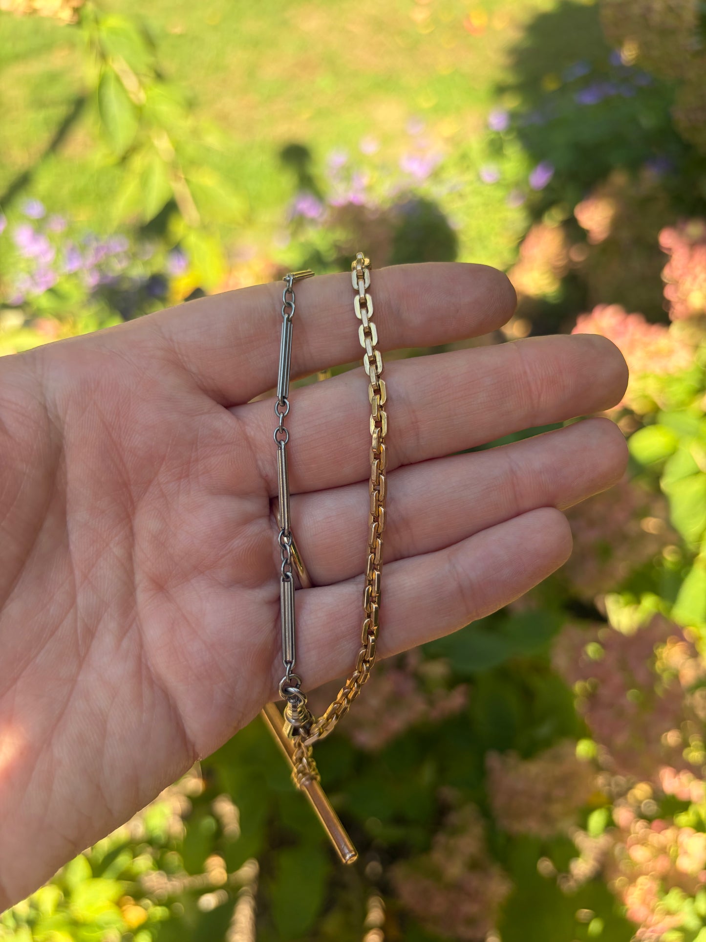 Vintage Gold Fill Biker and Bar Link "Franken-chain"