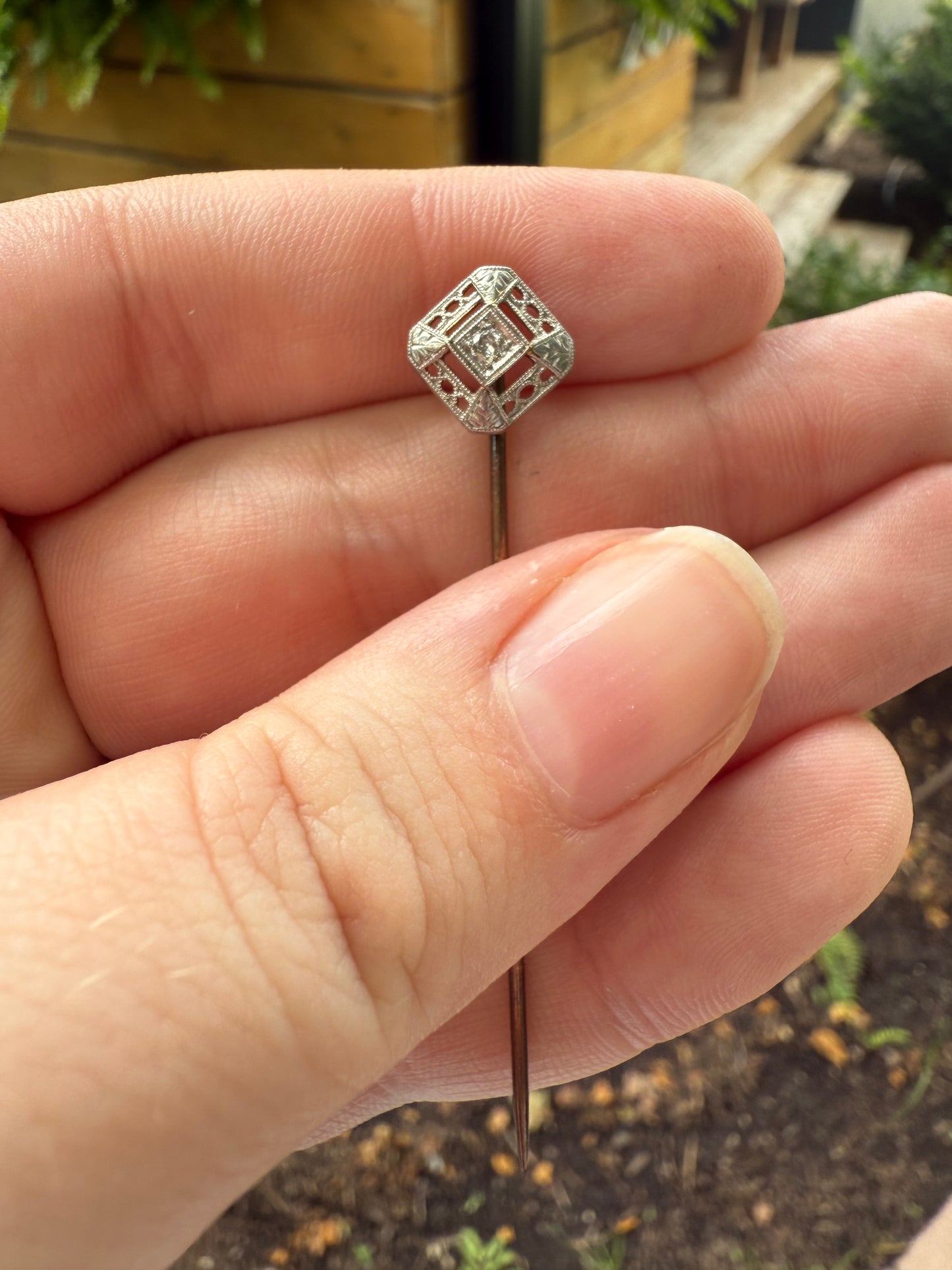 14k White Gold Stickpin