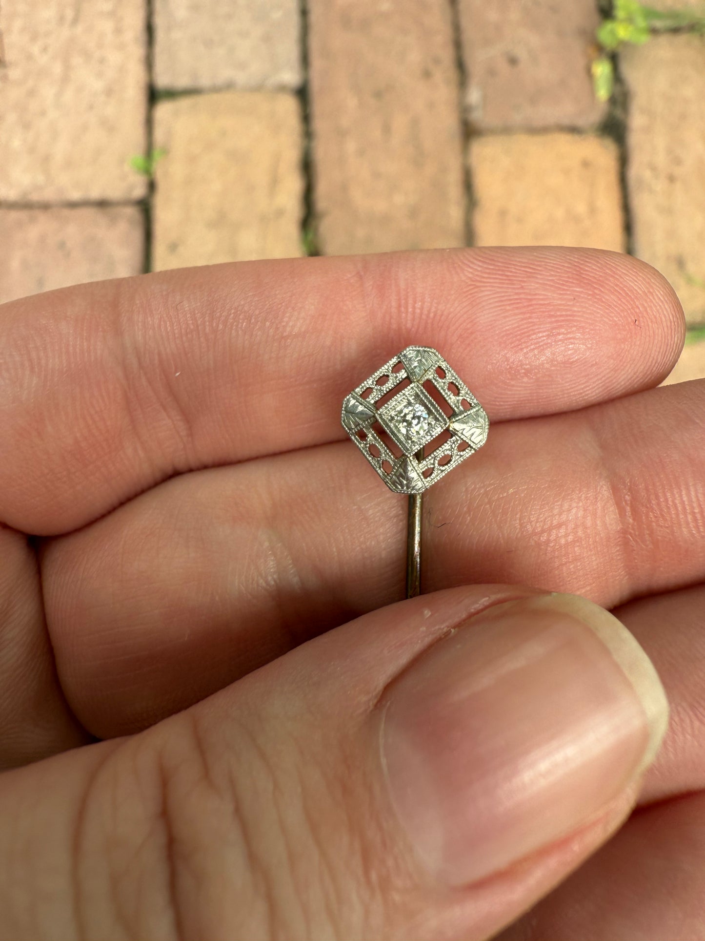 14k White Gold Stickpin