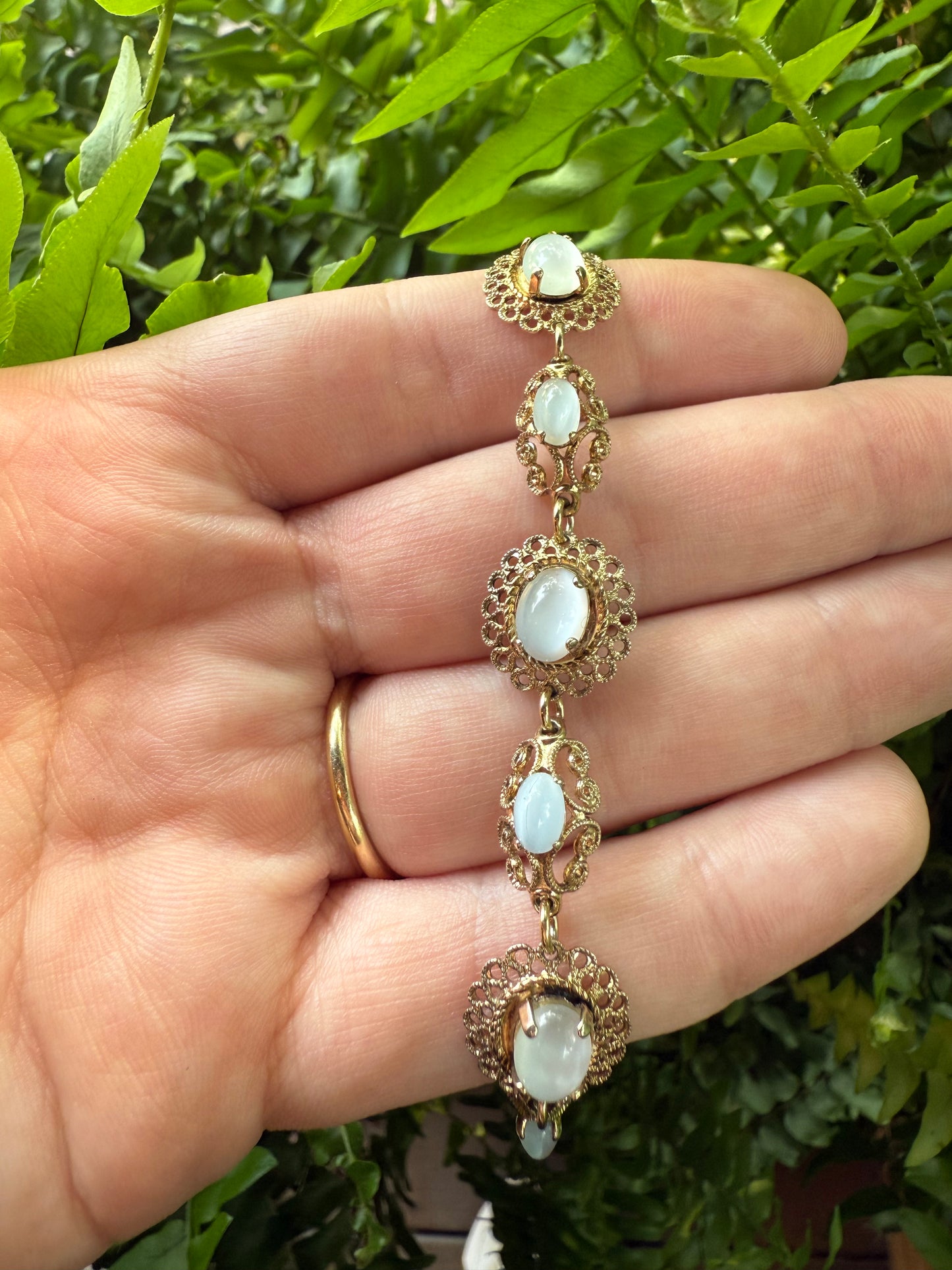 Vintage Sterling and Moonstone Bracelet