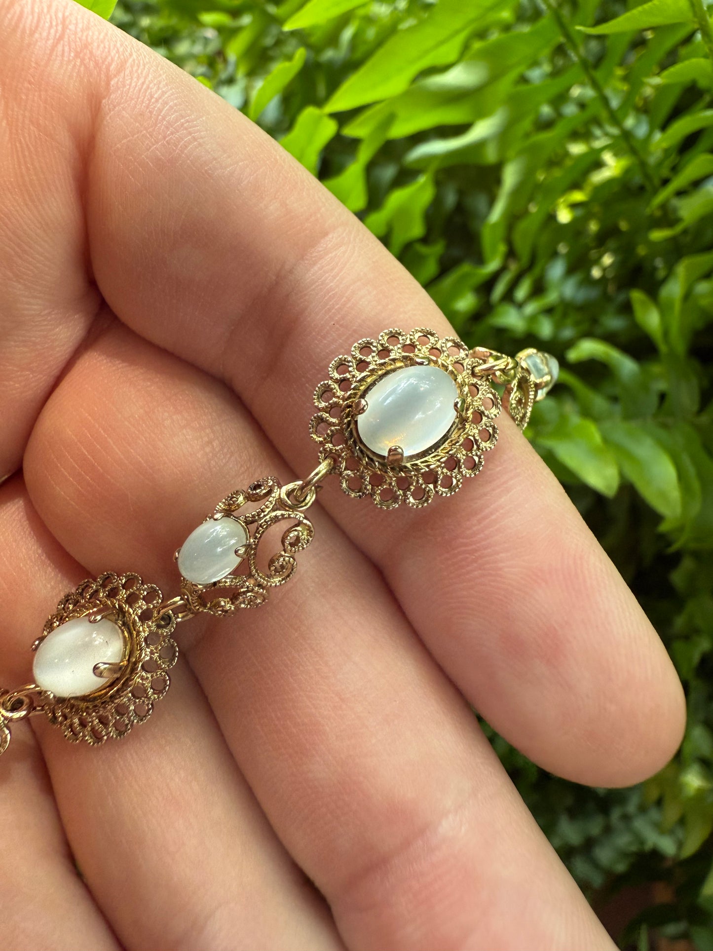 Vintage Sterling and Moonstone Bracelet