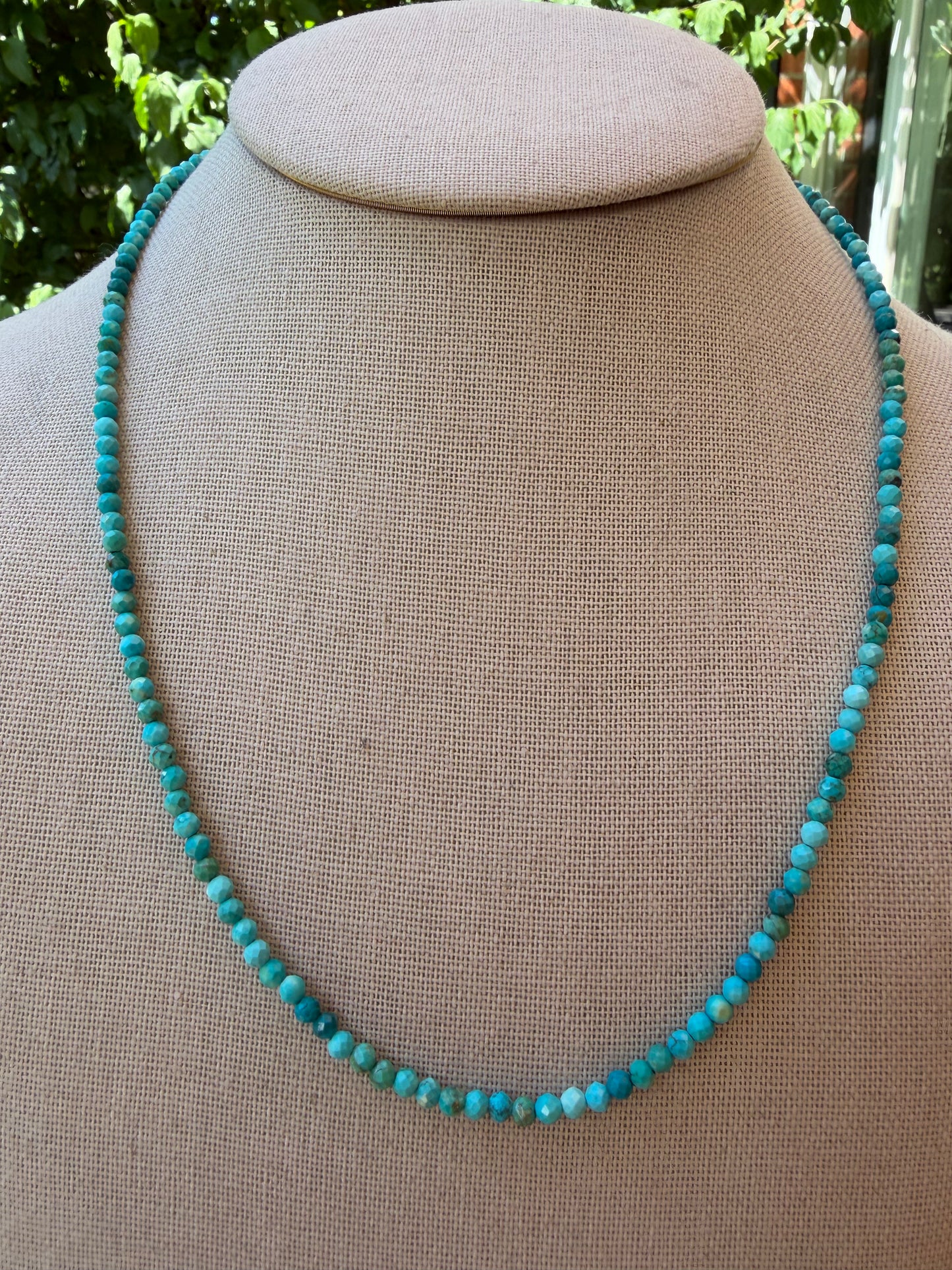 Round Faceted Turquoise Necklace