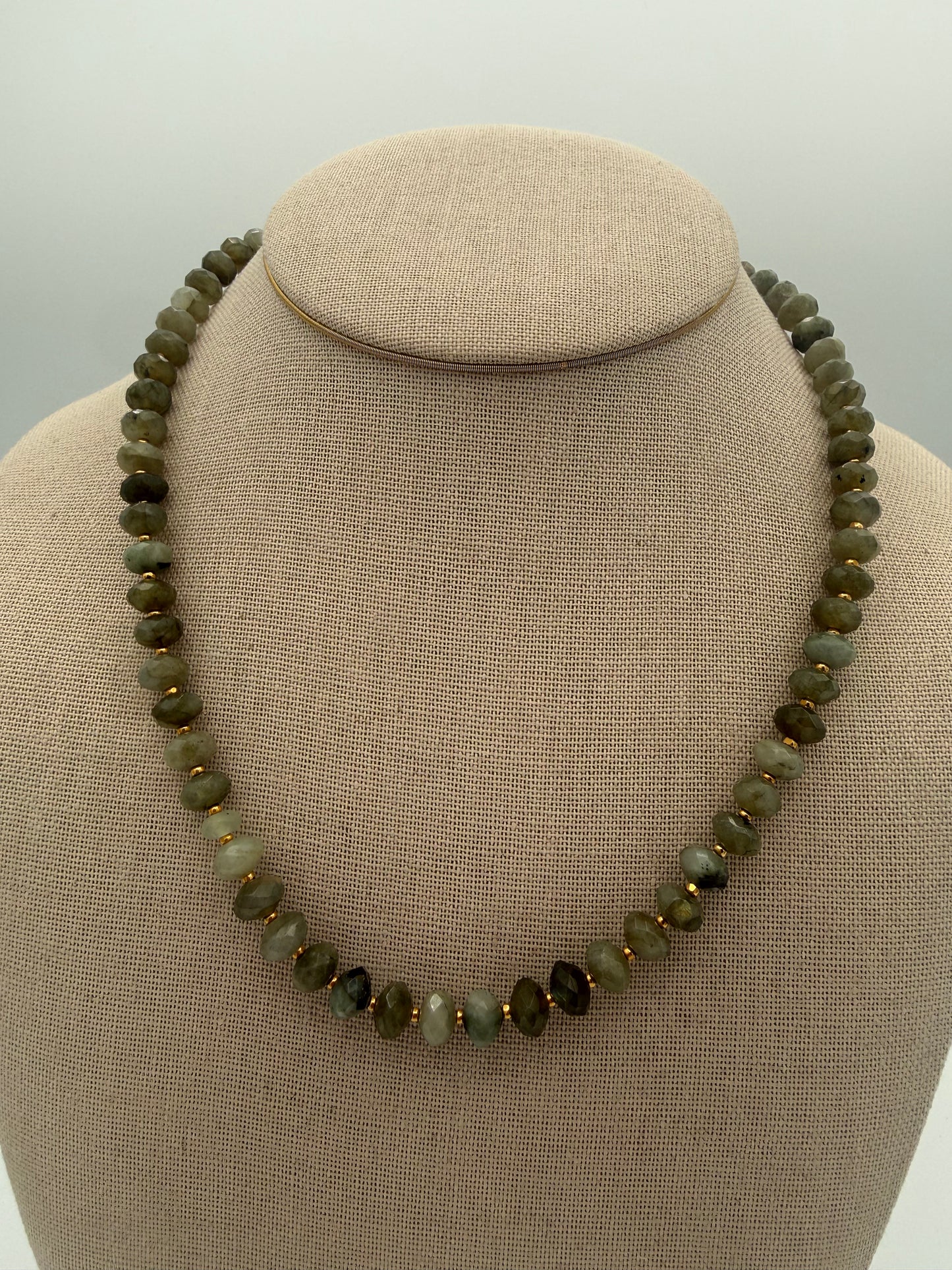 Moss Agate with Brass accents