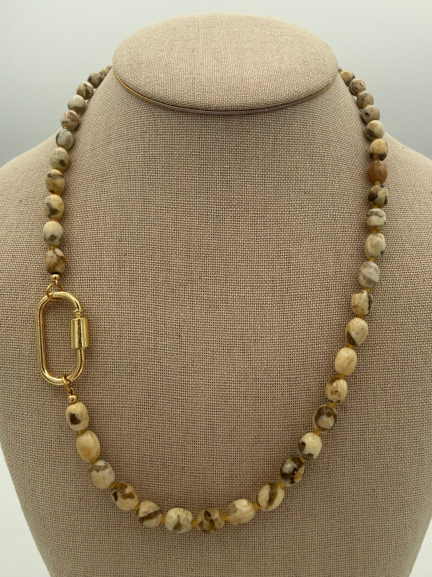 Jasper Necklace +GF carabiner