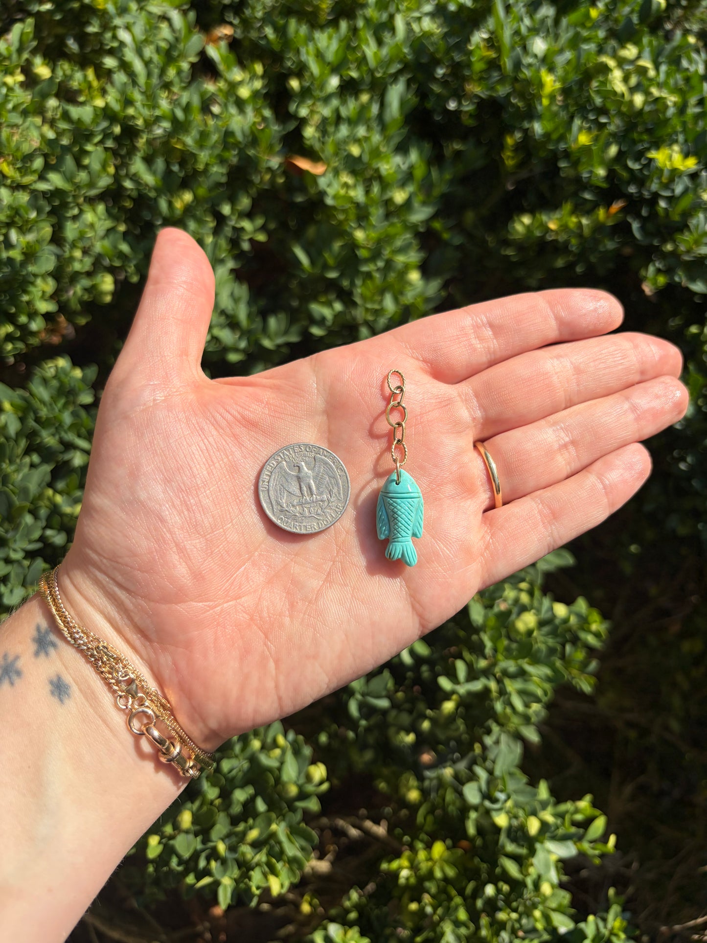 Turquoise Fish with 18k Chain
