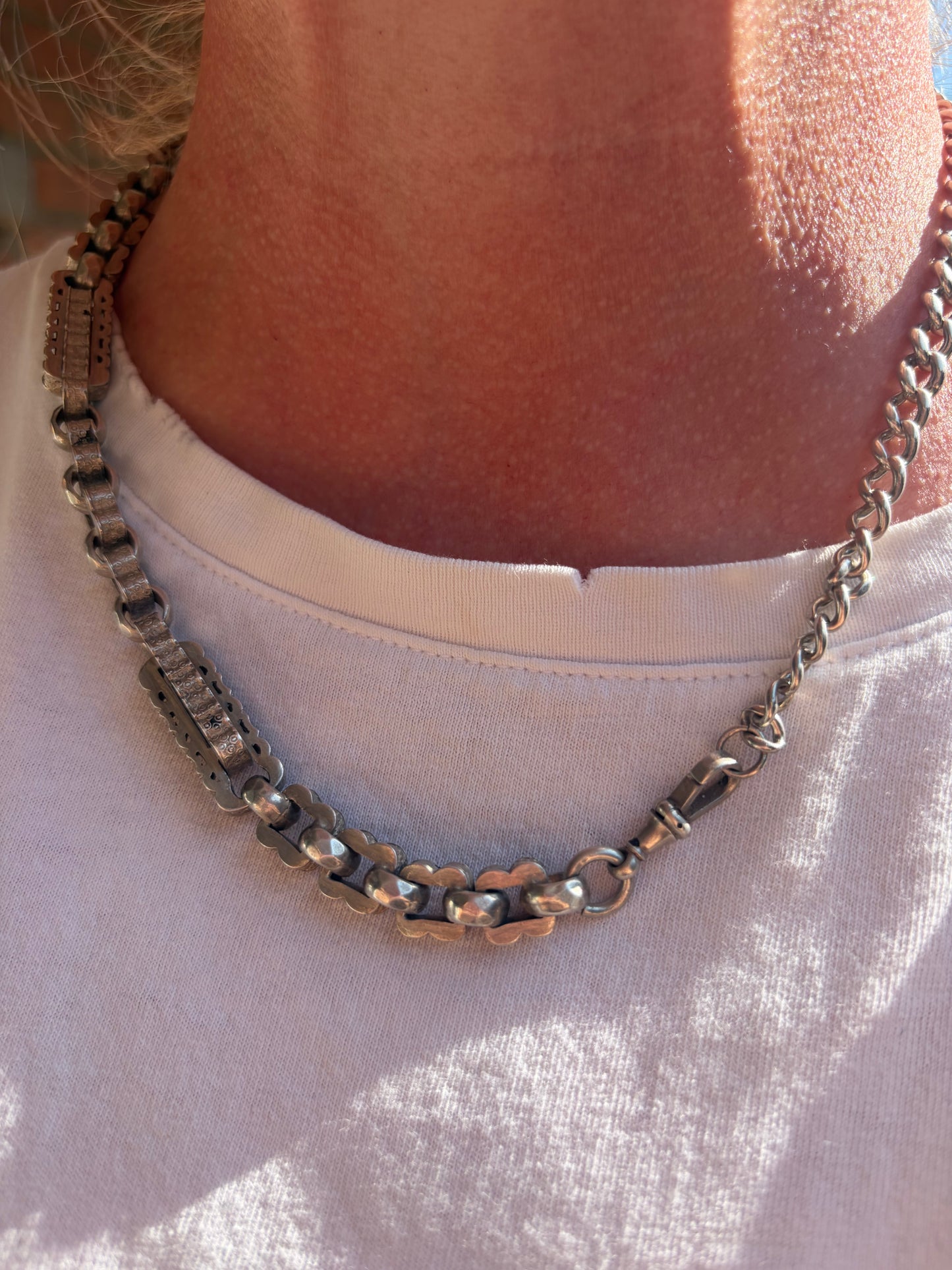 Antique Fancy-link and Graduated Curb "Franken-Chain"