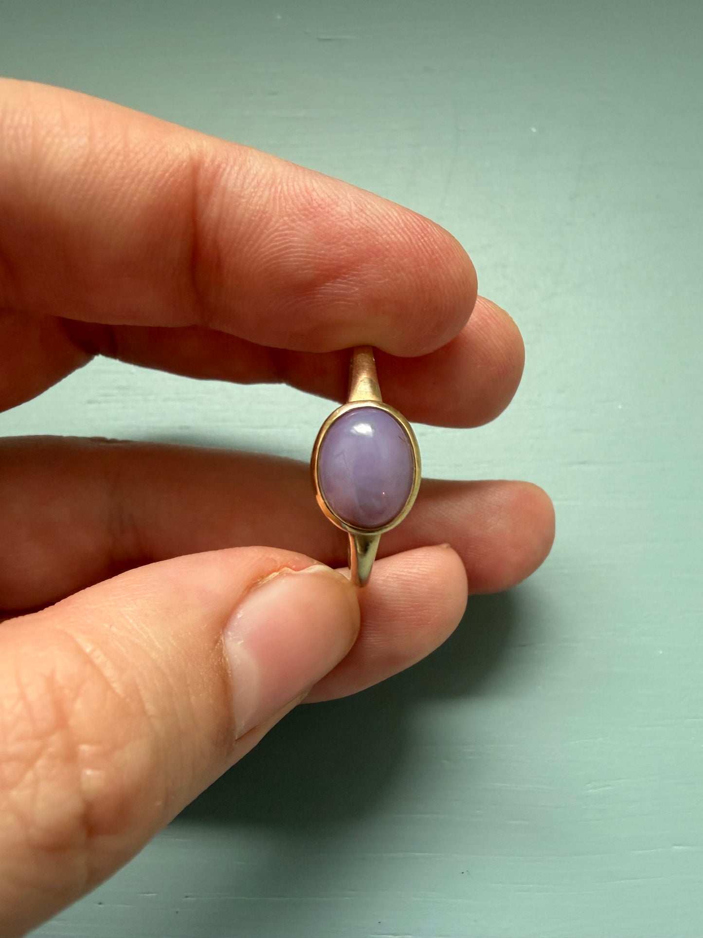 10k Milky Sapphire Ring