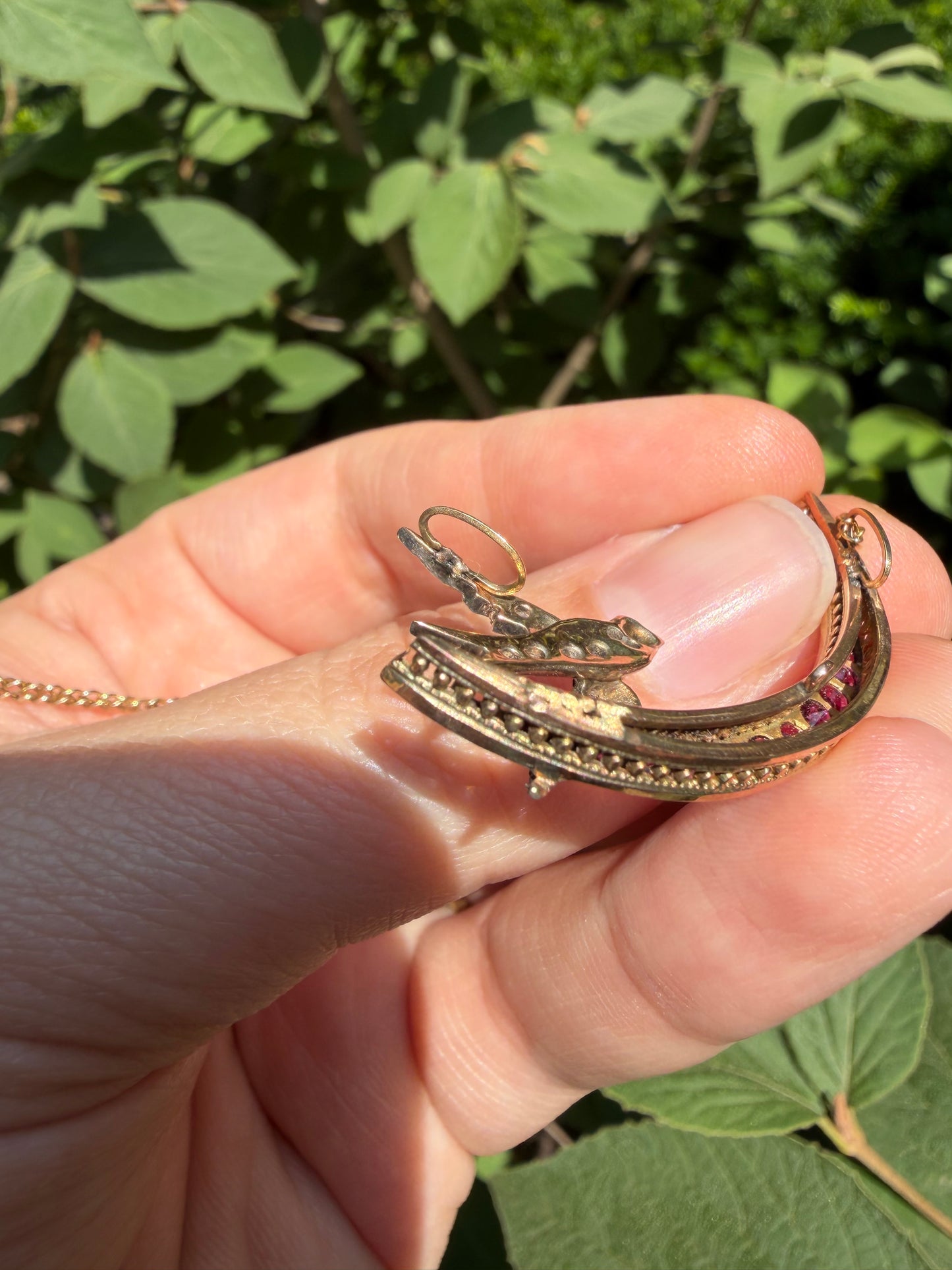 Antique Diamond Swallow and
Crescent Moon