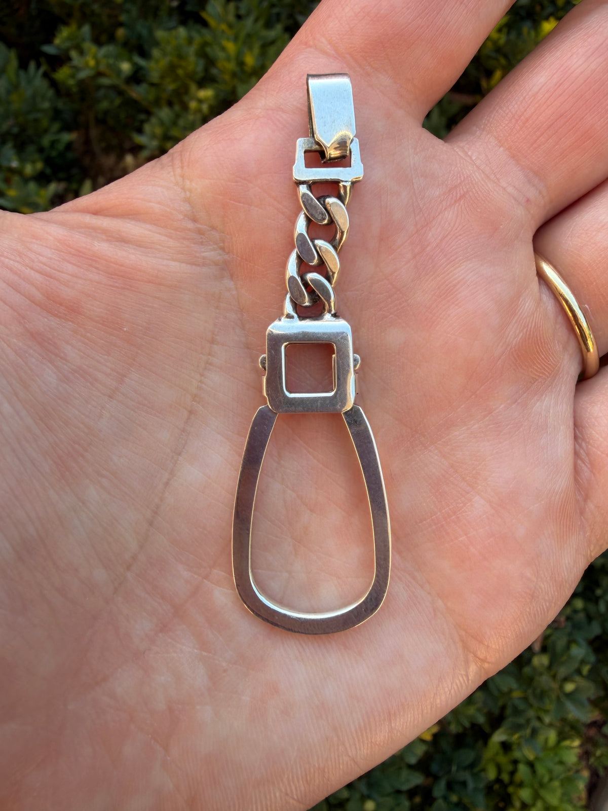 Vintage Sterling Silver Key Chain / Charm Holder