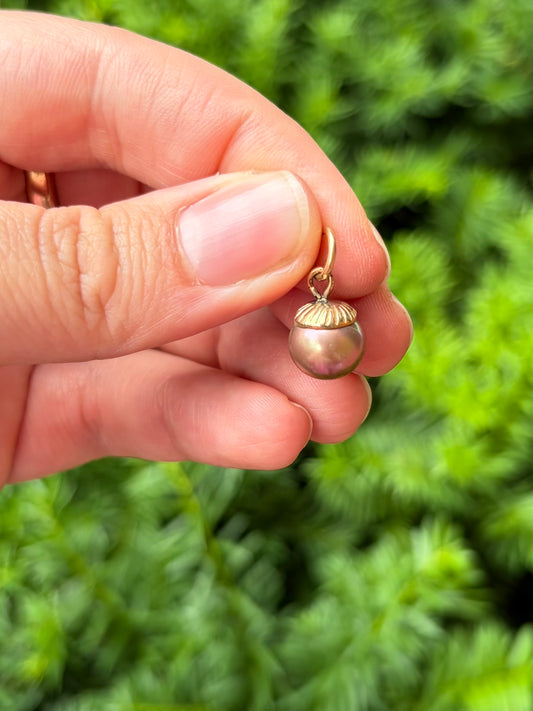 14k Champagne Pearl Charm