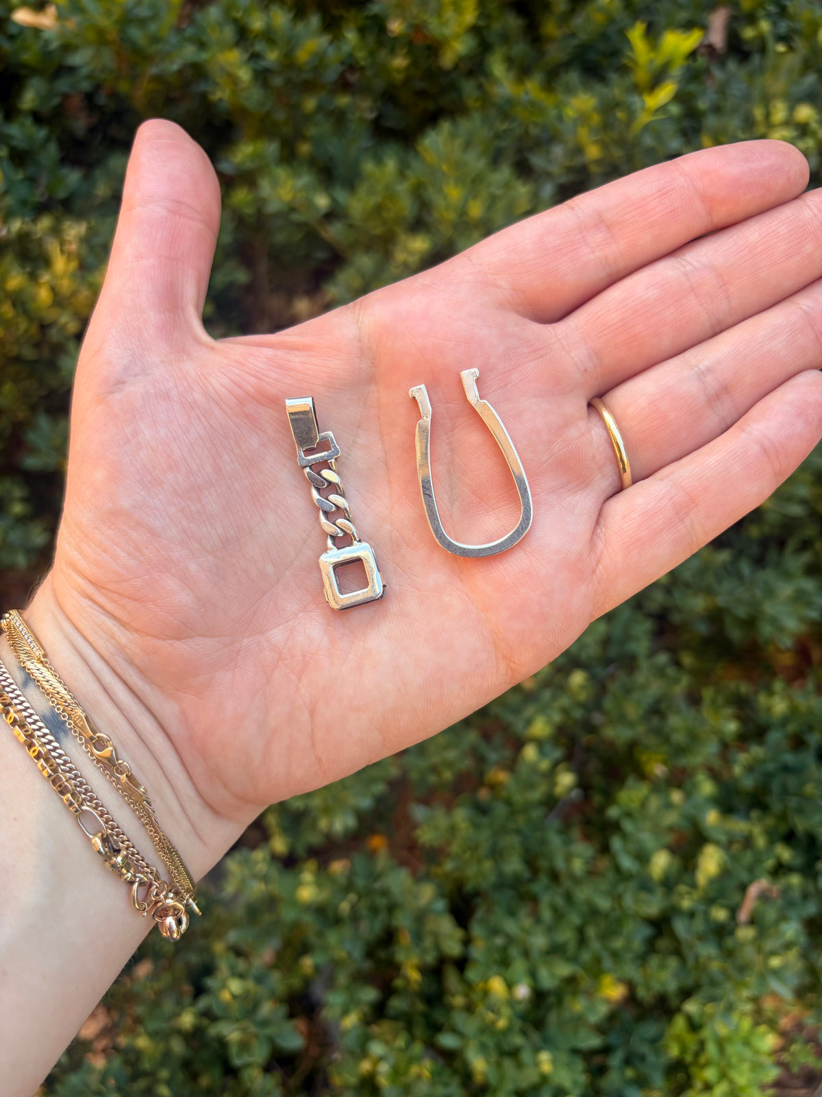 Vintage Sterling Silver Key Chain / Charm Holder