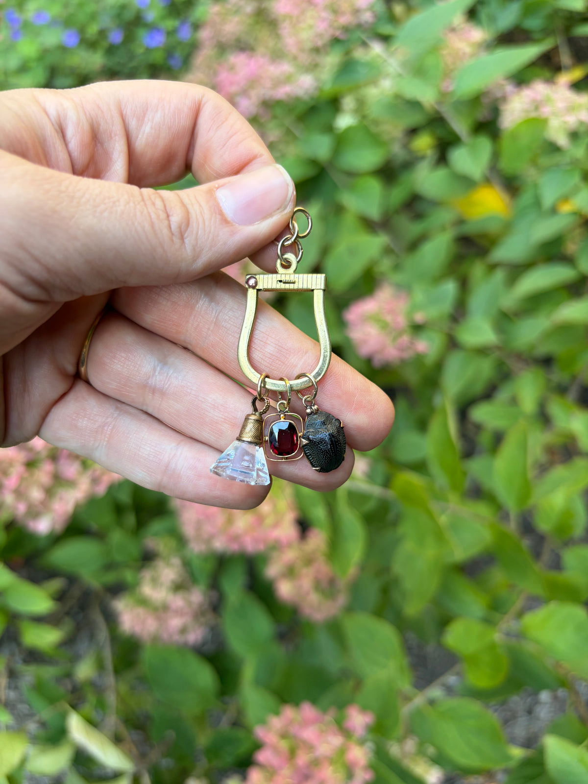 Vintage Brass Charm Holder