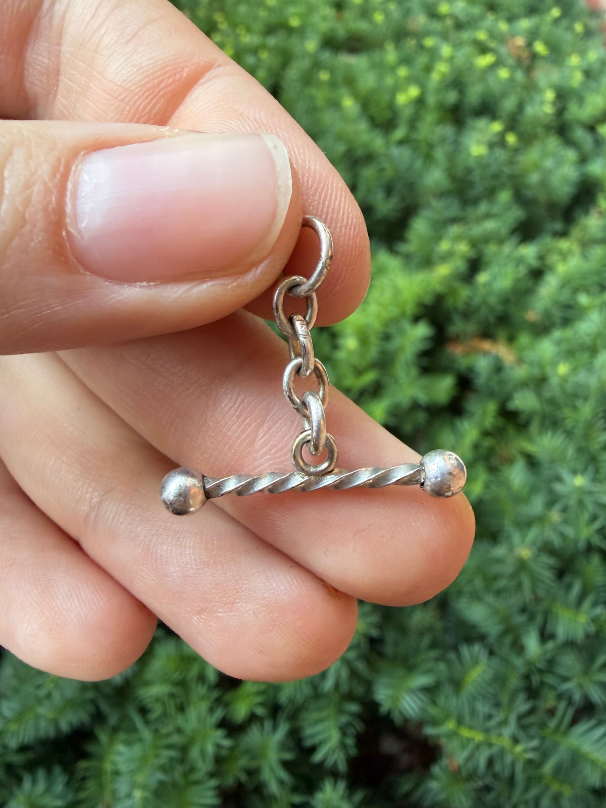 Sterling Silver Twisted Tbar