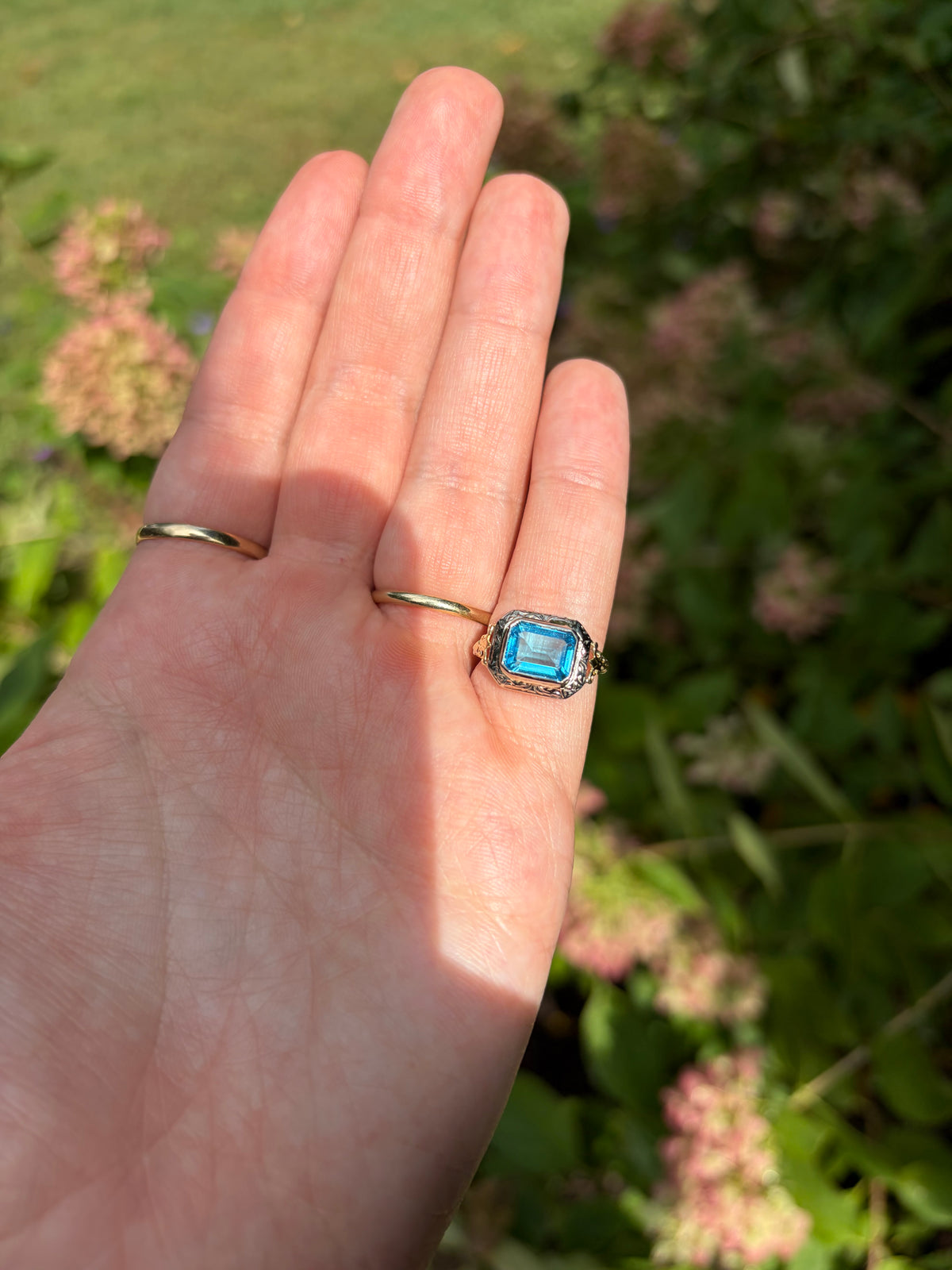 14k Art Deco Topaz Ring