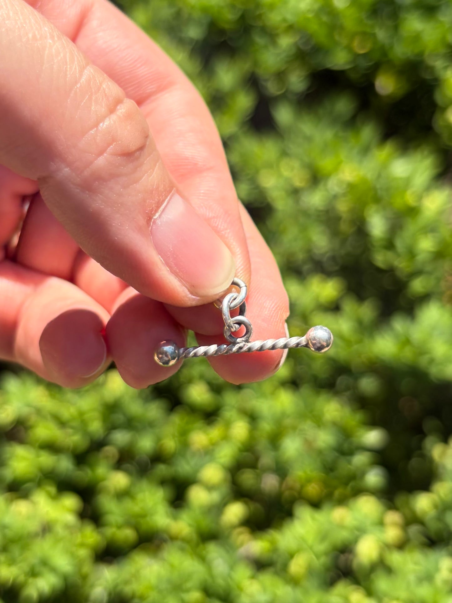 Sterling Silver Twisted Tbar