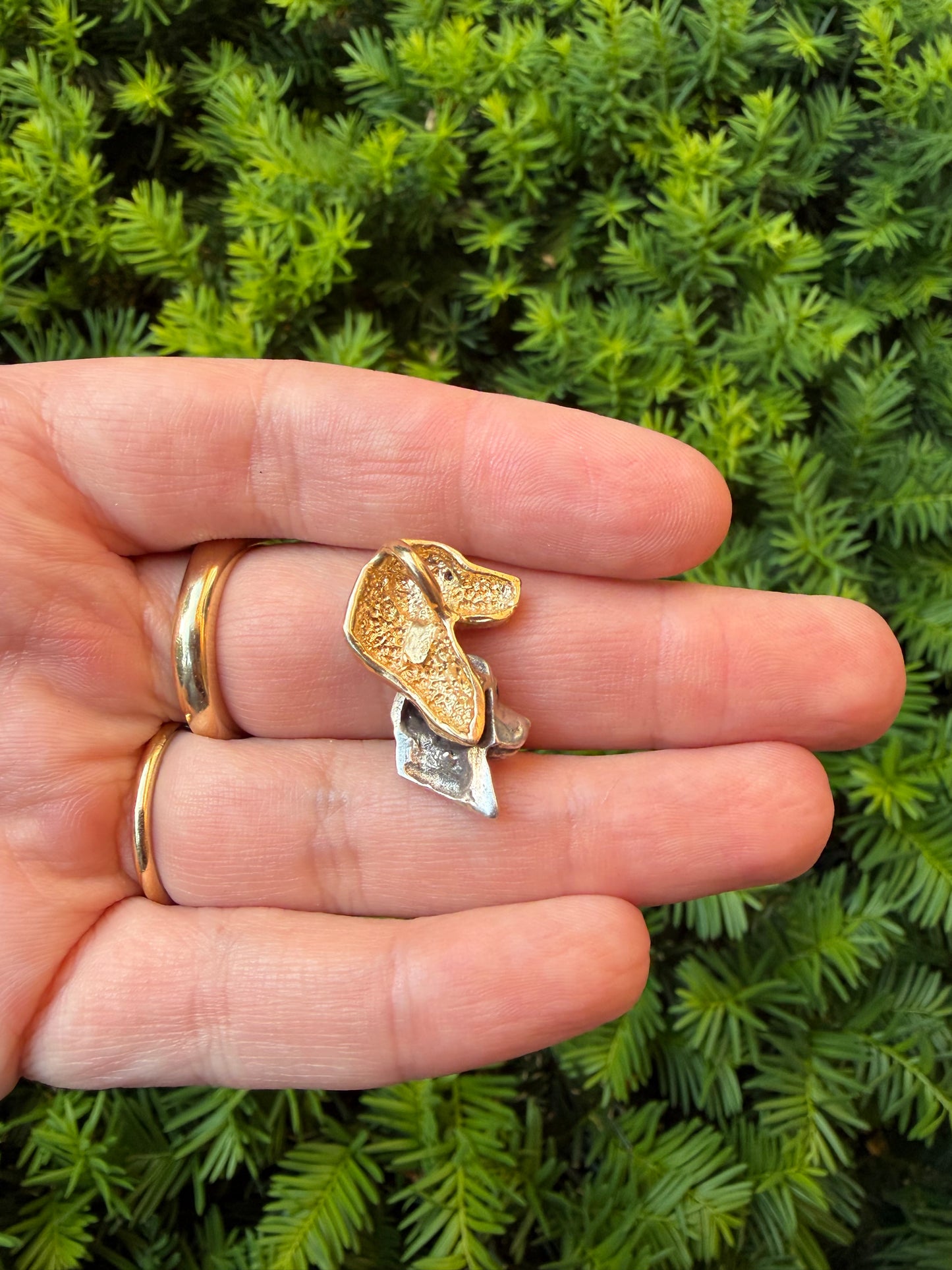 Vintage 14k and Sterling Dog Pendant