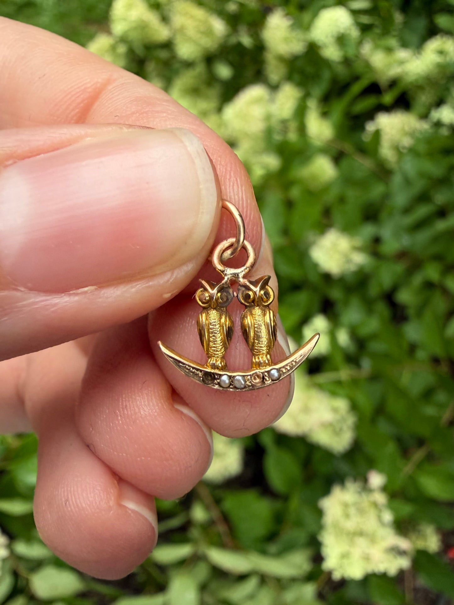 14k Twin Owl Charm