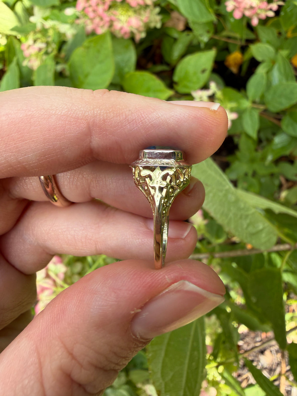 14k Art Deco Topaz Ring