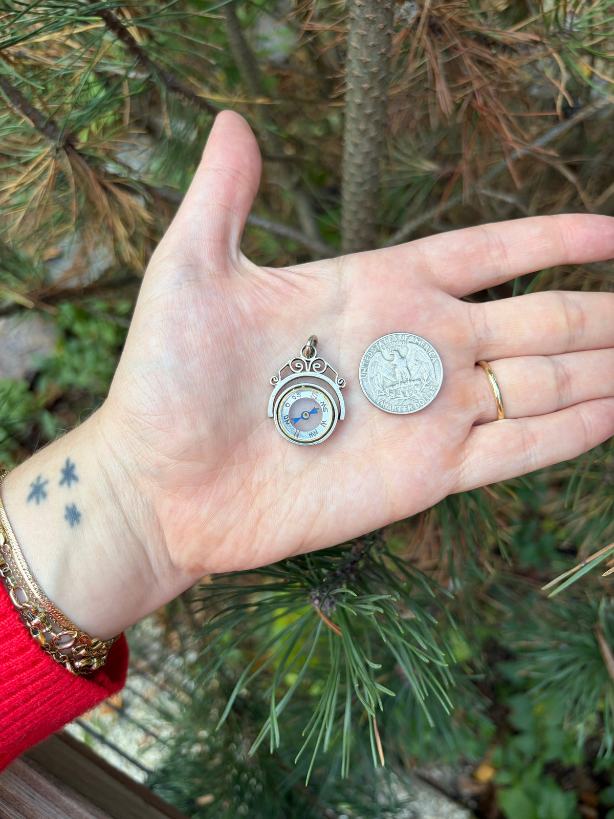 Vintage Compass Fob