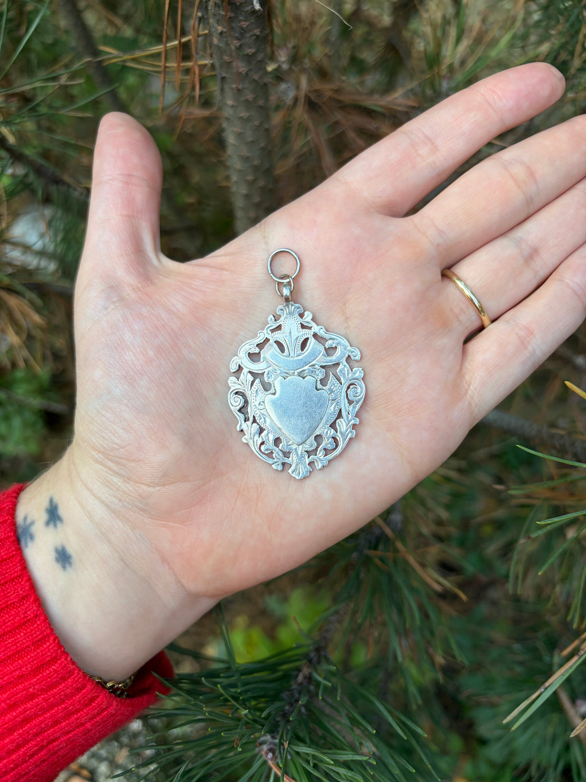 Large Antique Sterling Medal