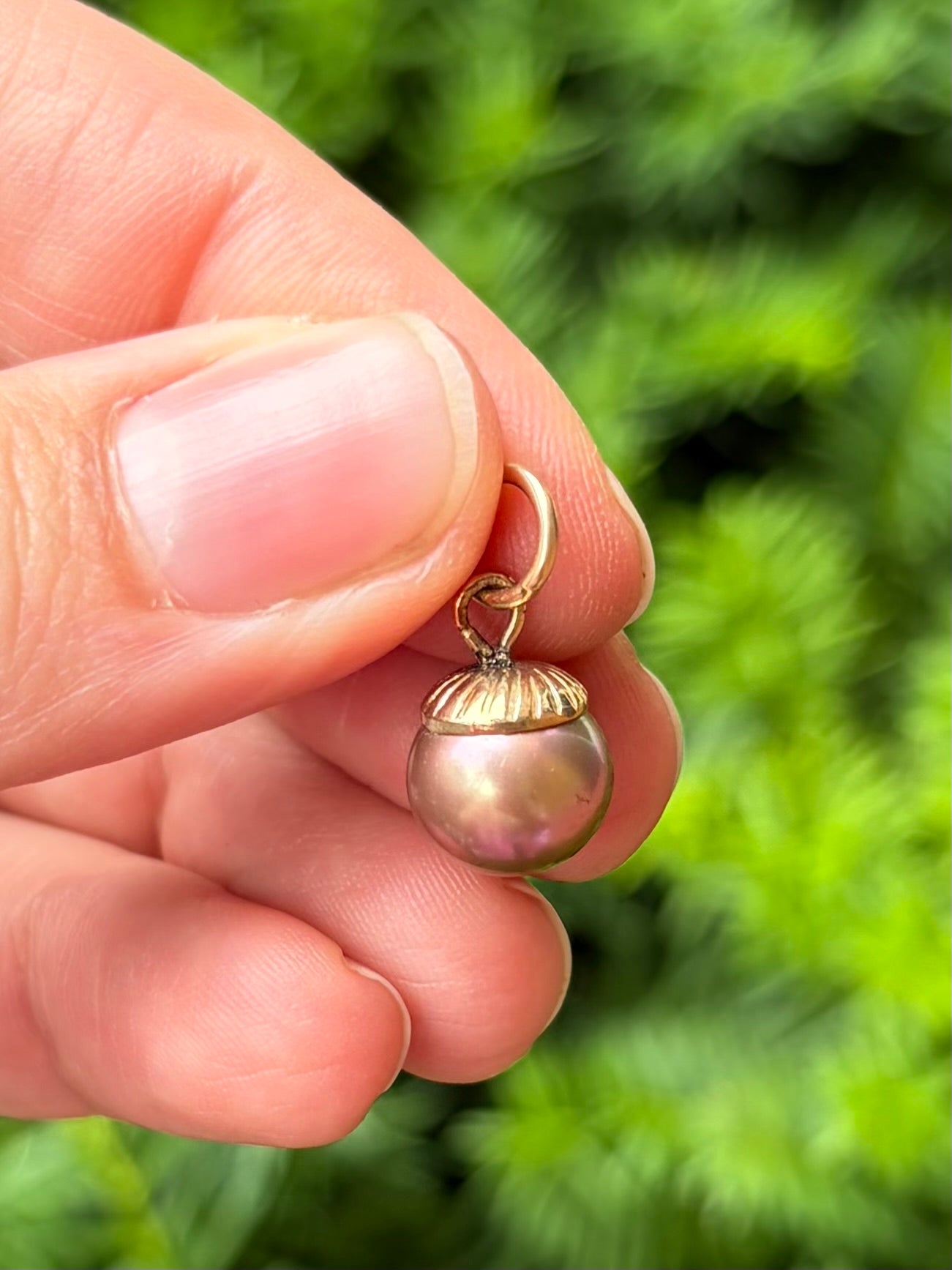 14k Champagne Pearl Charm