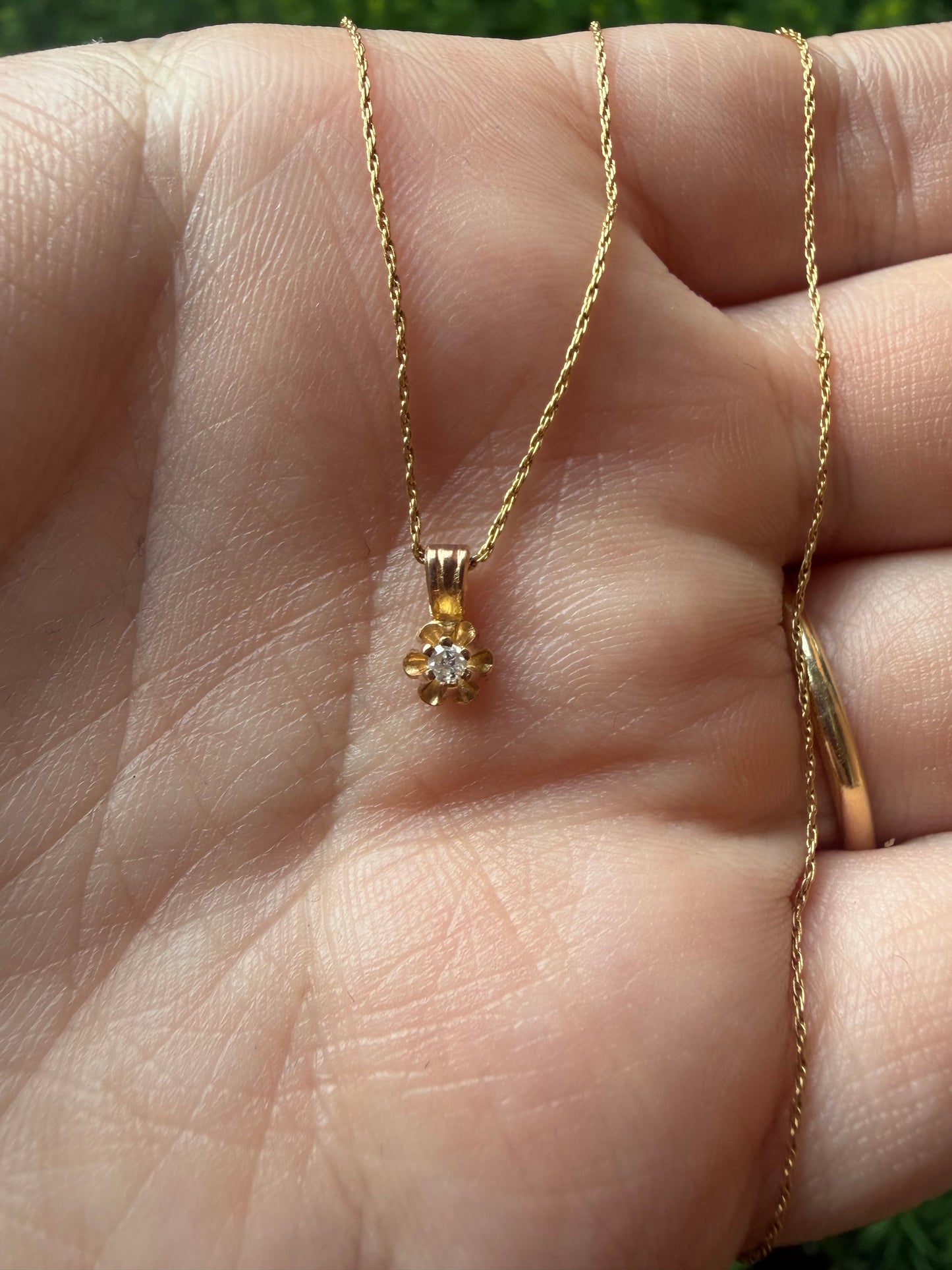 Delicate Buttercup Diamond Necklace