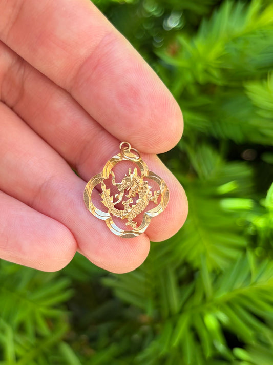 14k Dragon Pendant