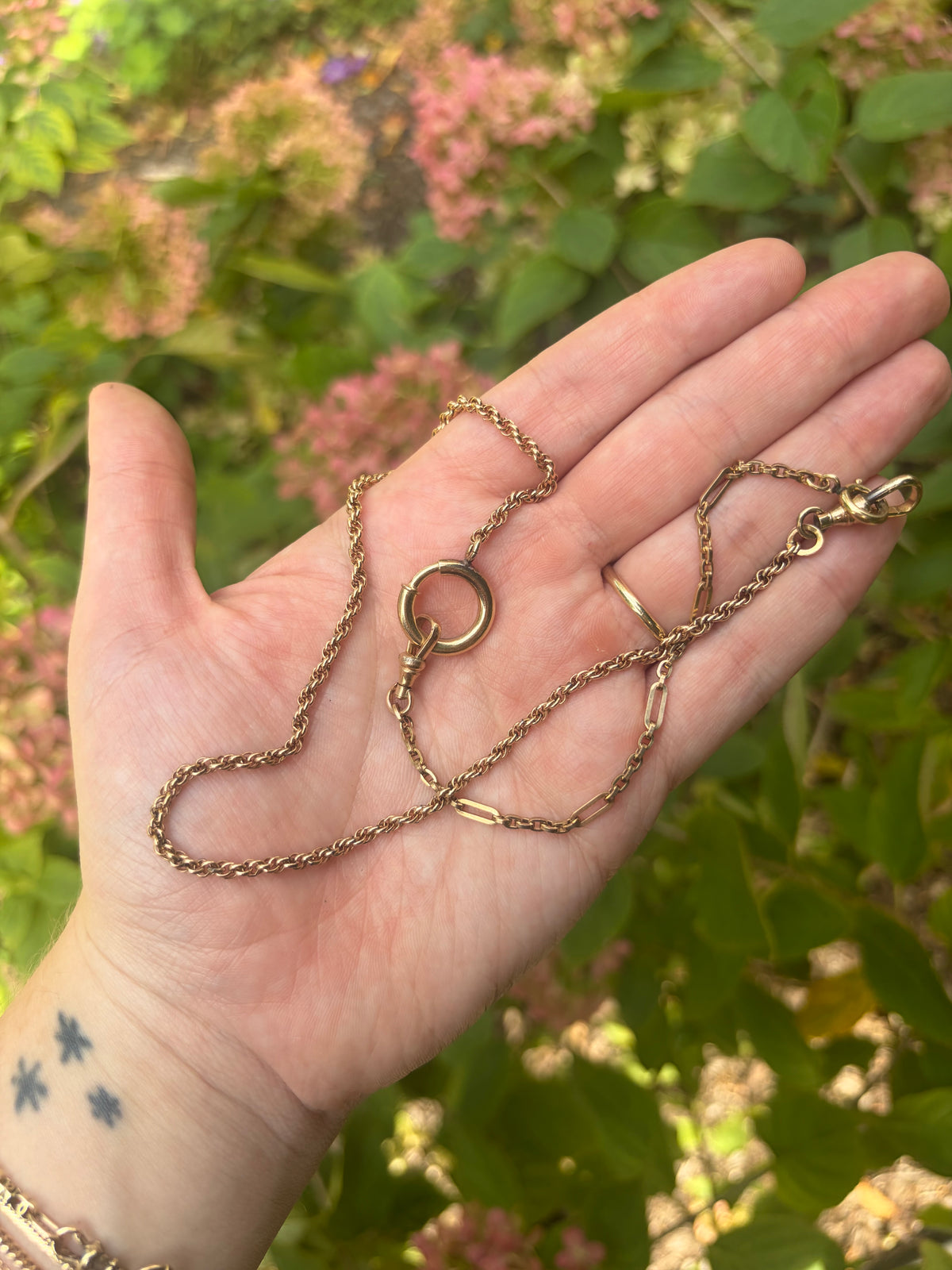 Vintage Gold Fill Figaro + Rope “Franken-chain”