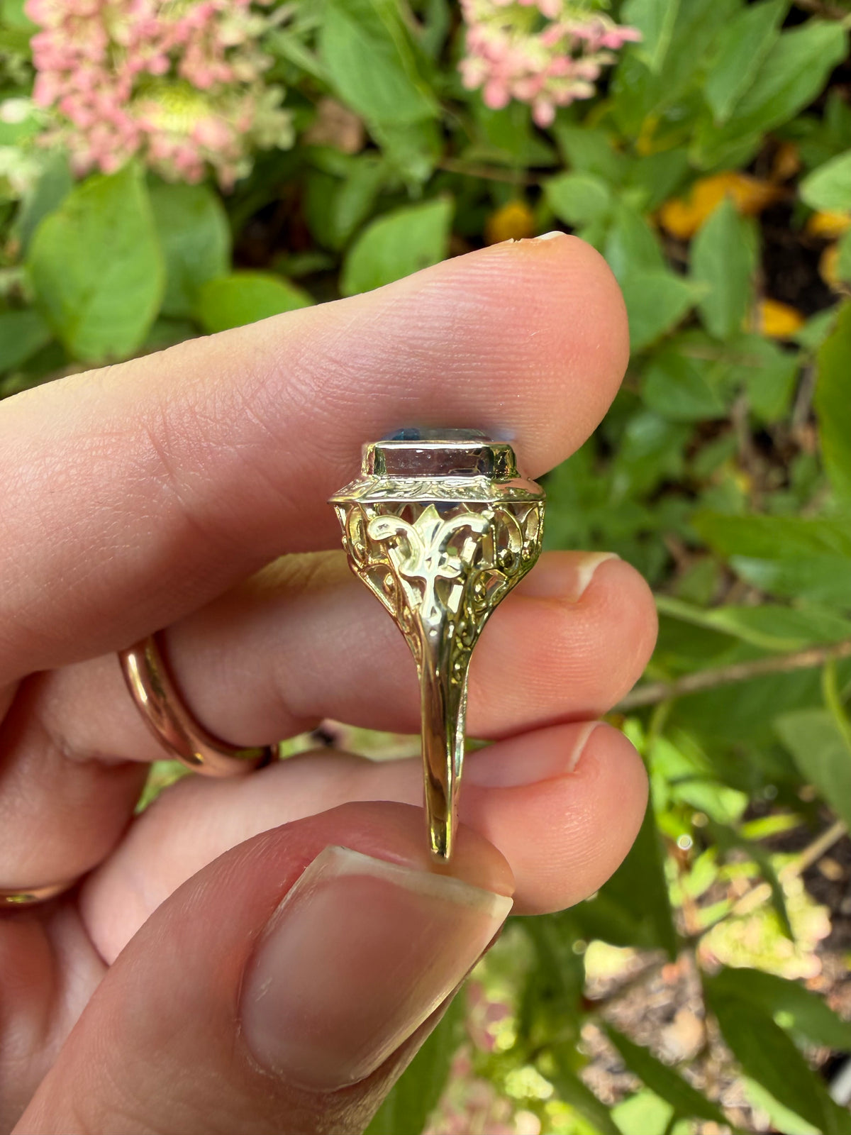 14k Art Deco Topaz Ring