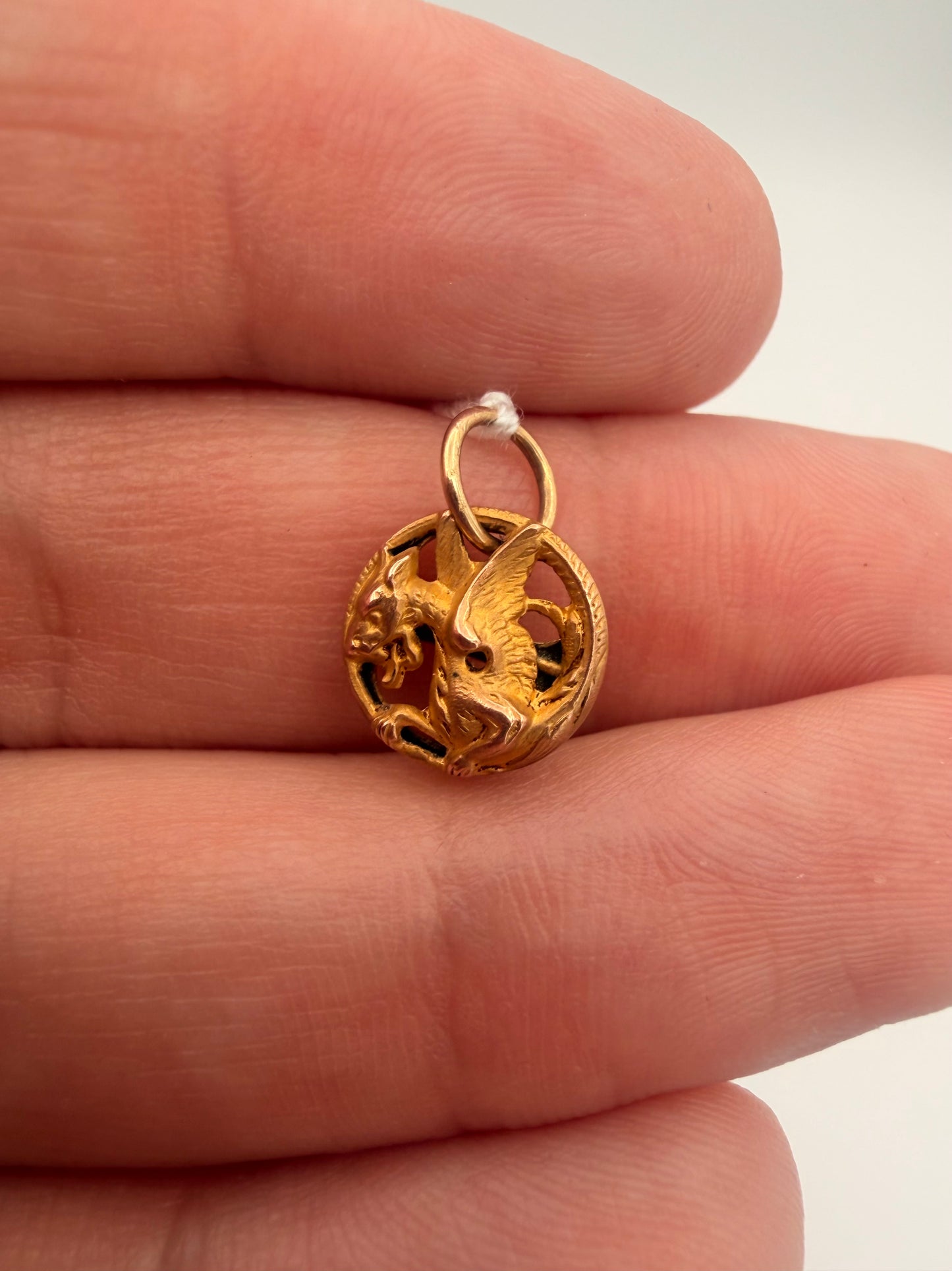 Antique Rolled Gold Dragon Charm