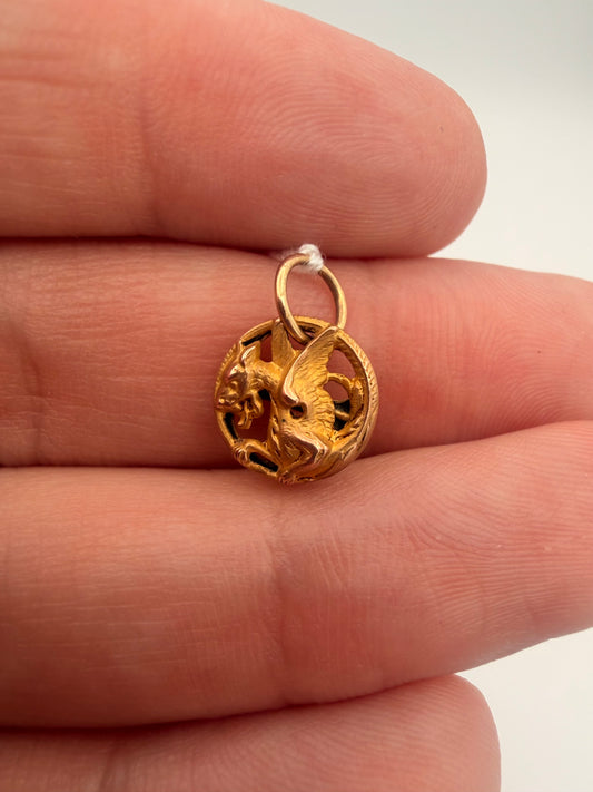 Antique Rolled Gold Dragon Charm