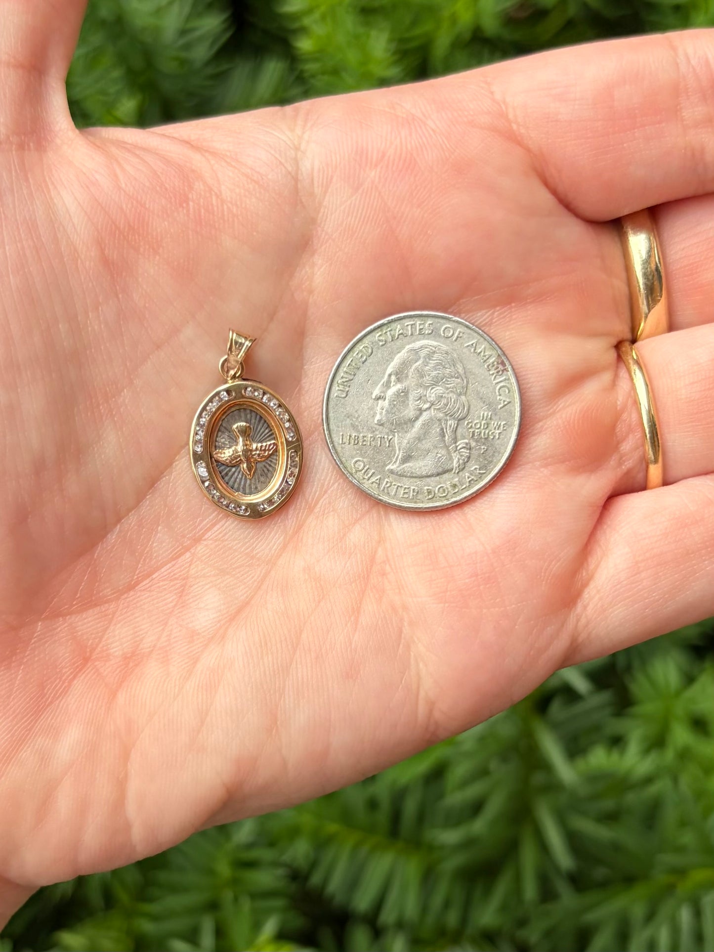 14k Holy Spirit dove charm