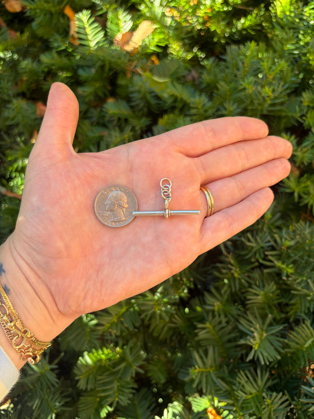 Vintage 1.4” Sterling Silver Tbar