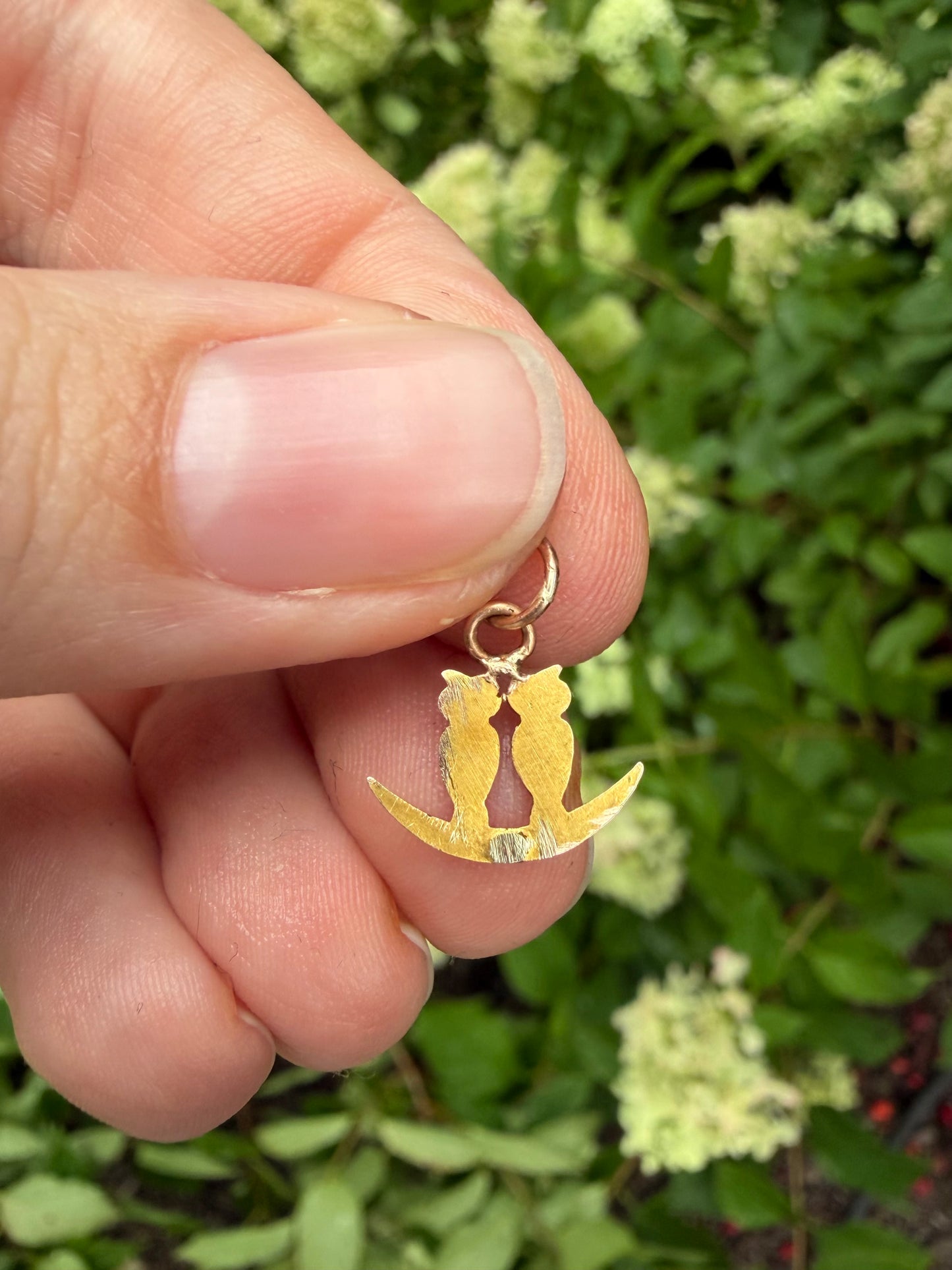14k Twin Owl Charm