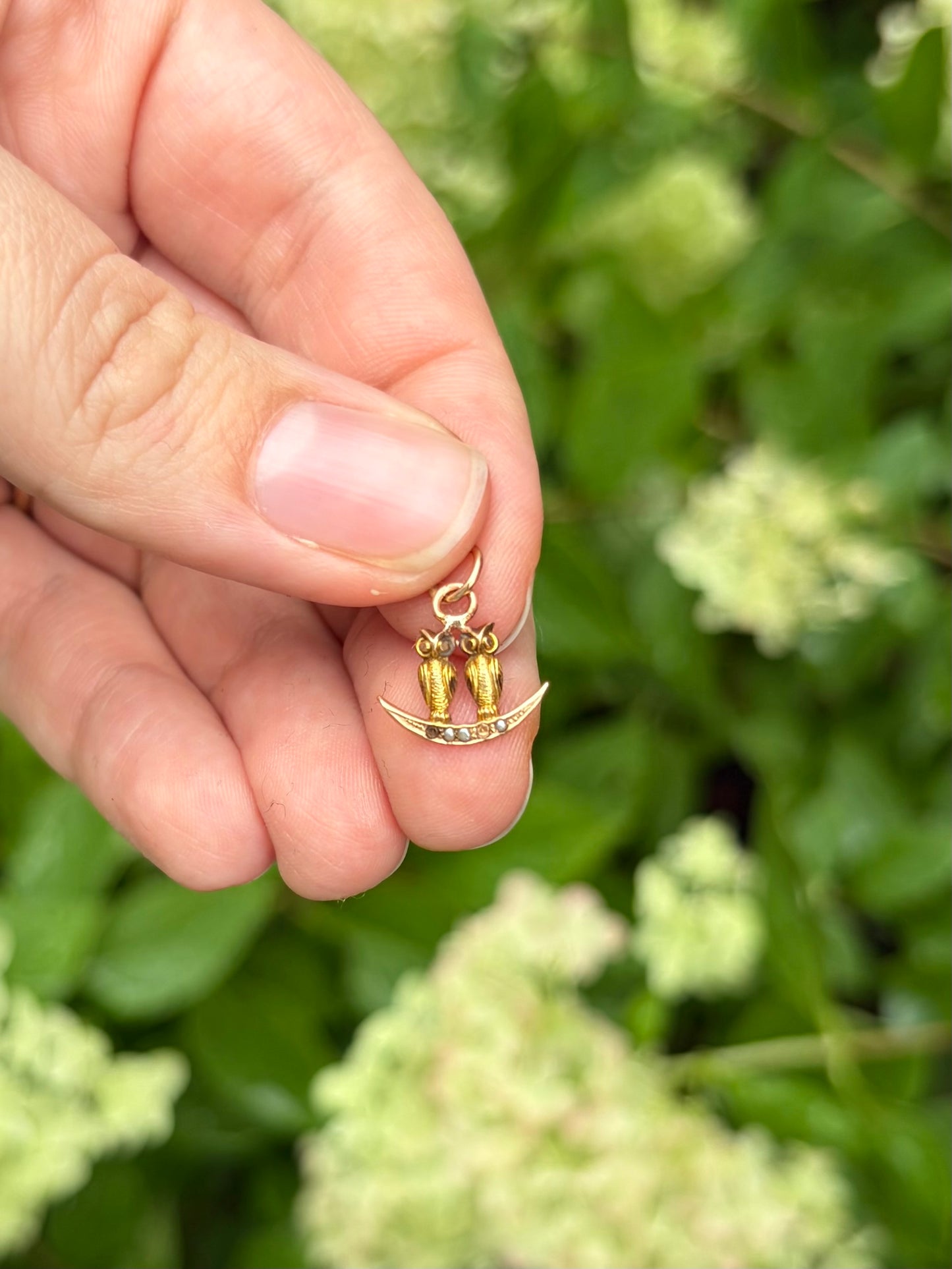 14k Twin Owl Charm