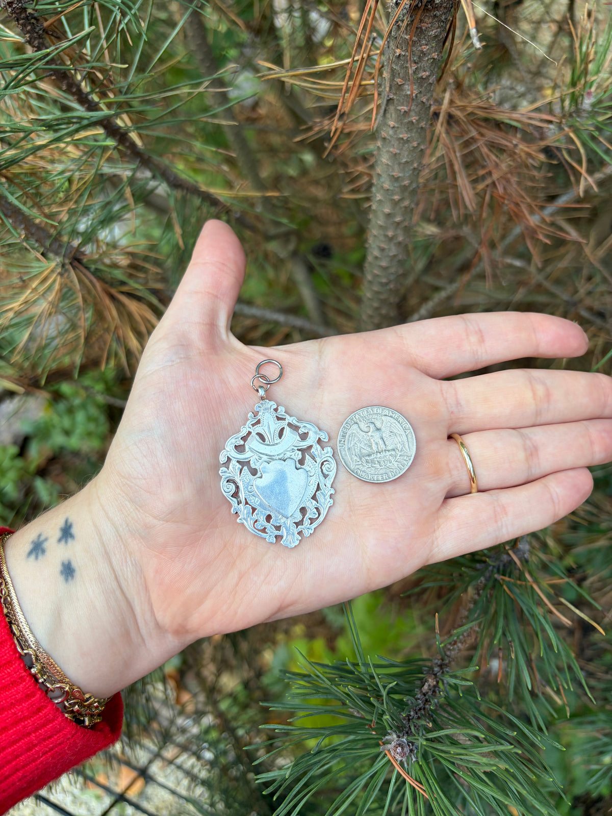 Large Antique Sterling Medal