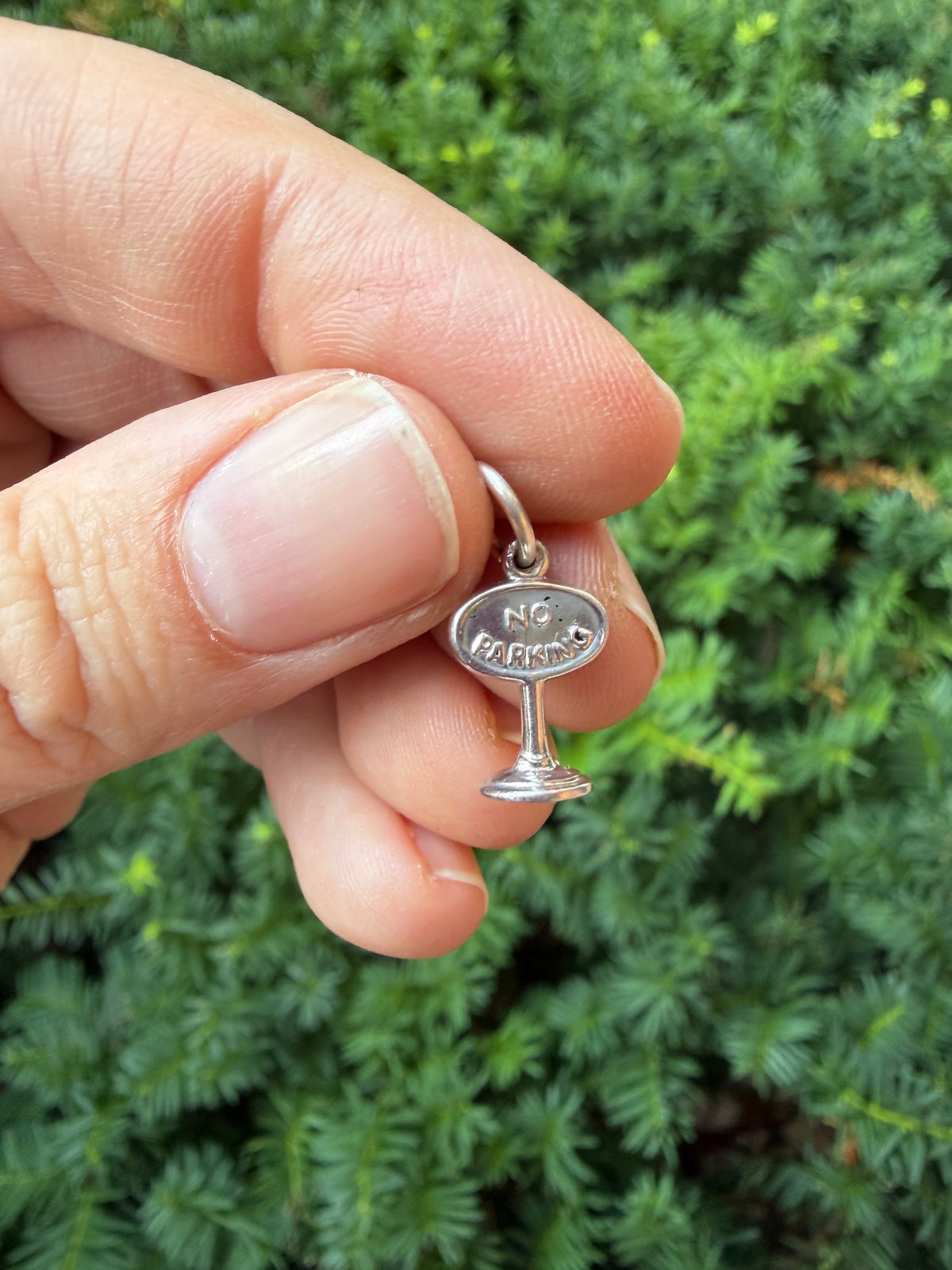 “No Parking” sign charm
