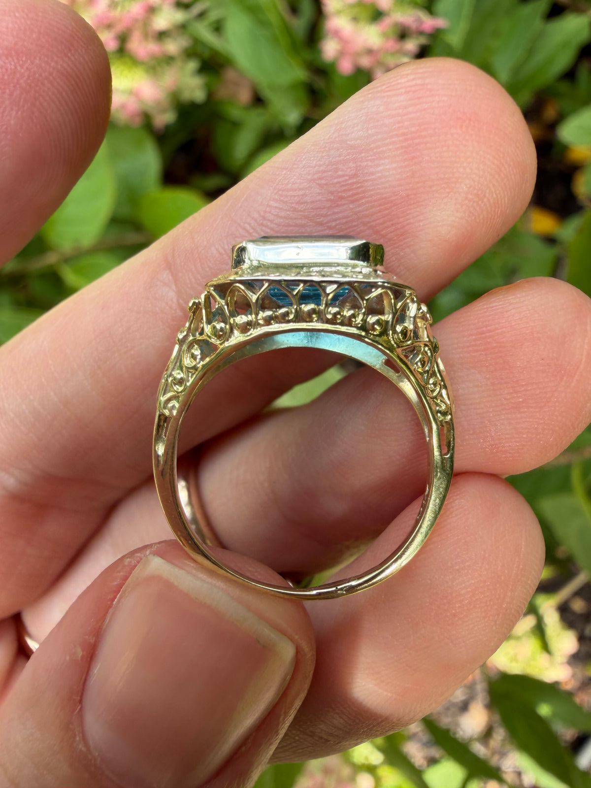 14k Art Deco Topaz Ring
