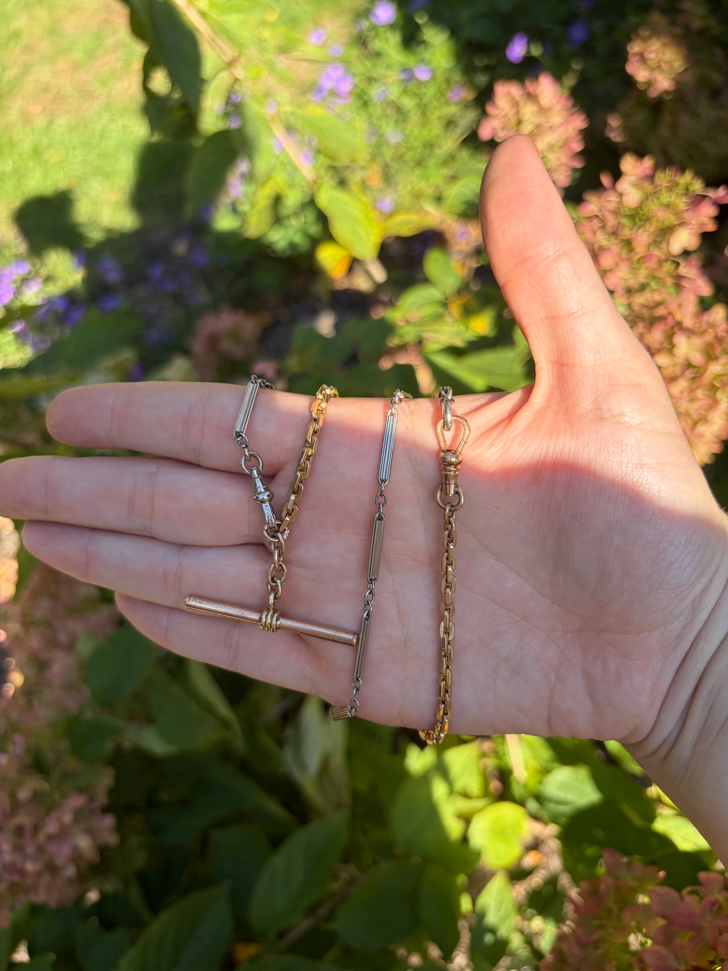 Vintage Gold Fill Biker and Bar Link "Franken-chain"