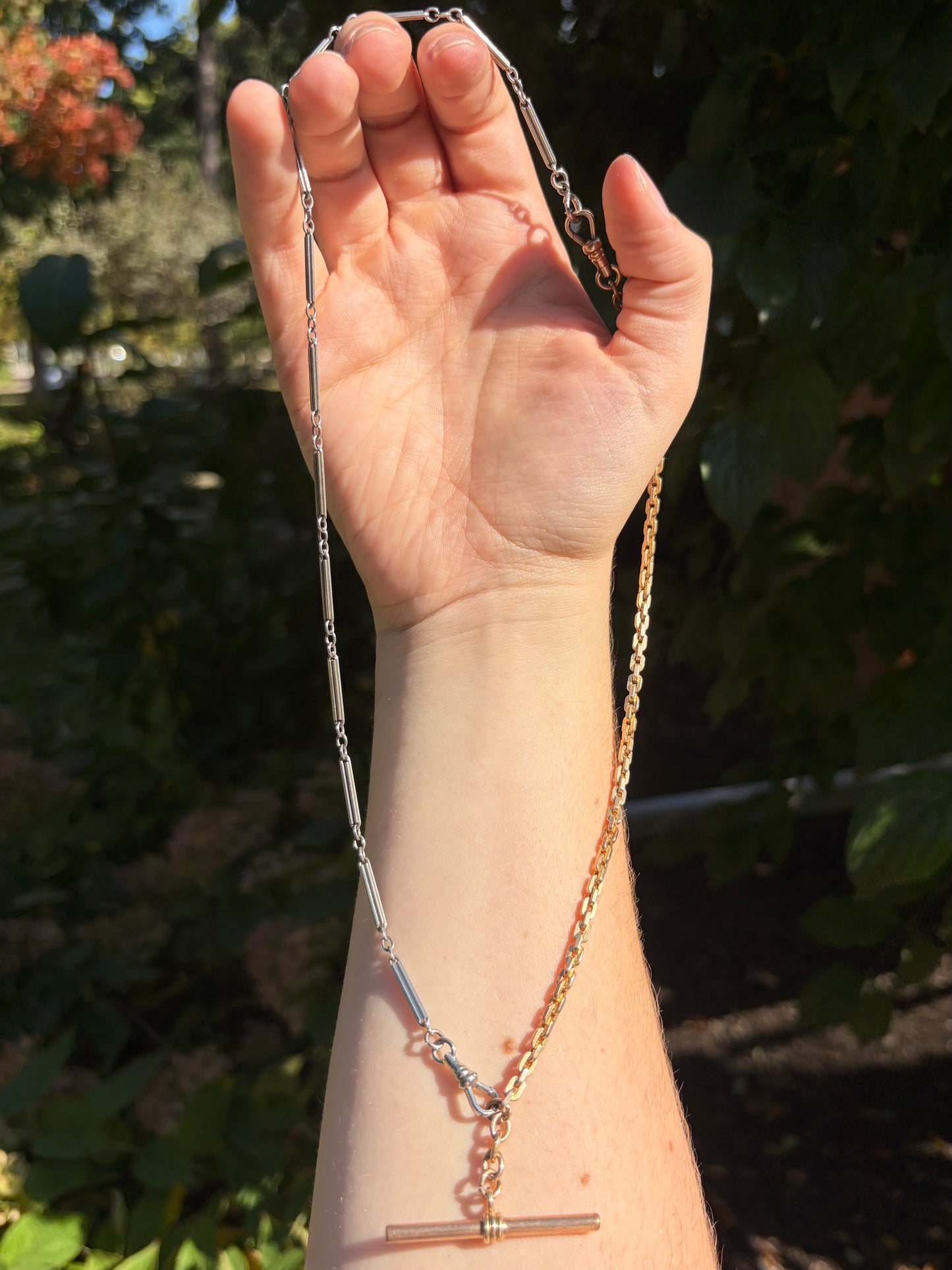 Vintage Gold Fill Biker and Bar Link "Franken-chain"