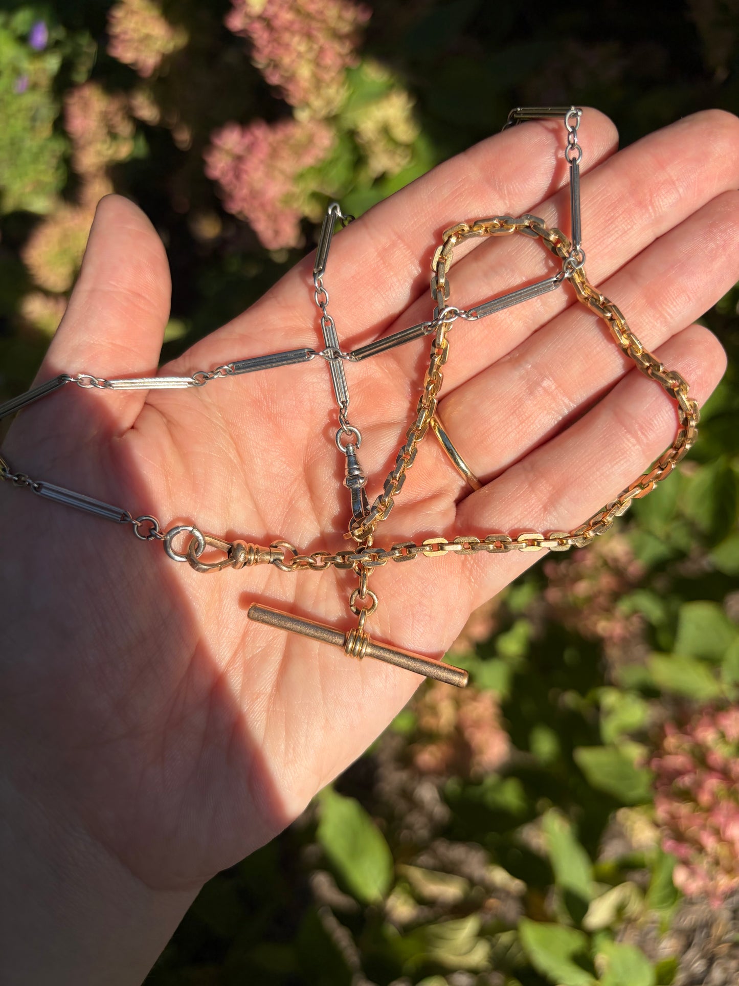 Vintage Gold Fill Biker and Bar Link "Franken-chain"