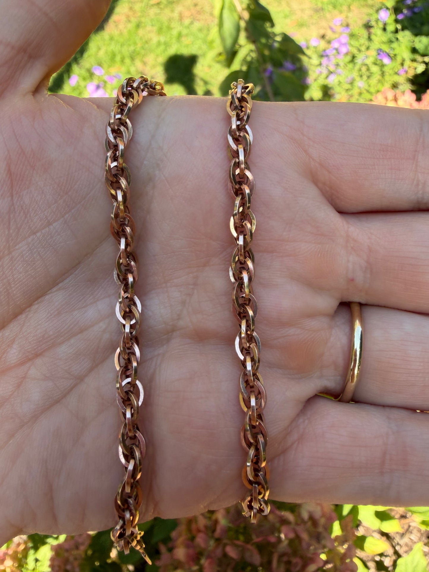 Vintage Rose Gold Filled Rope Chain