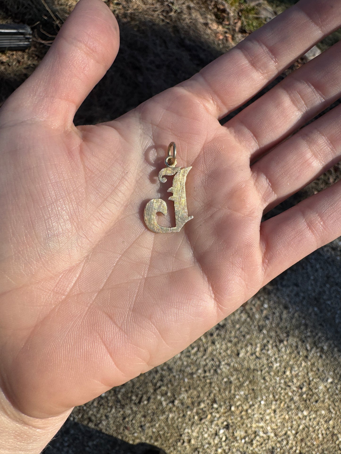 Vintage “J” initial pendant