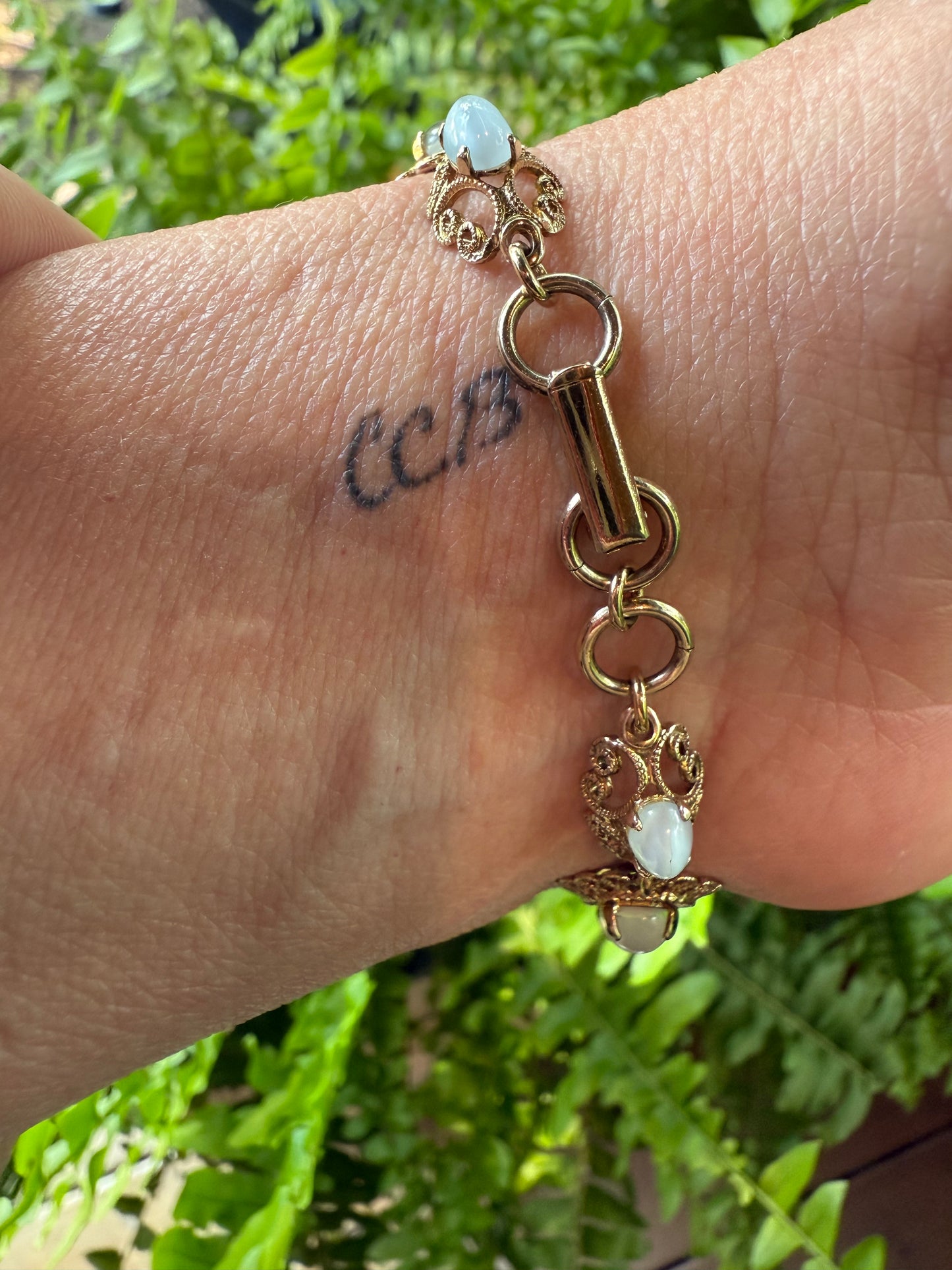 Vintage Sterling and Moonstone Bracelet