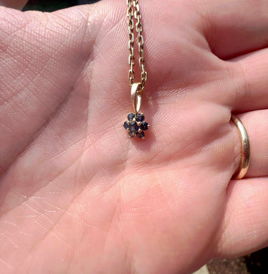 Sapphire Flower Converted Pendant