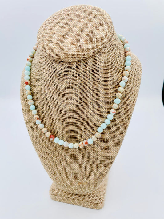 gemstone Necklace Sky Blue Jasper