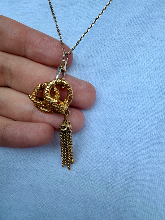 Vintage Gold Plated Coiled Snake Pin