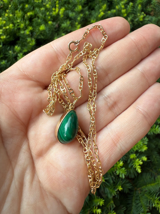 9k Malachite Pendant