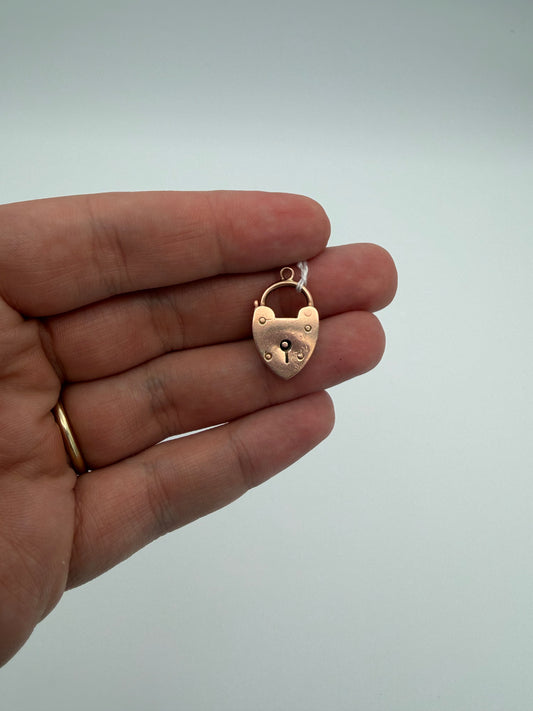 Rosey Gold Heart Padlock